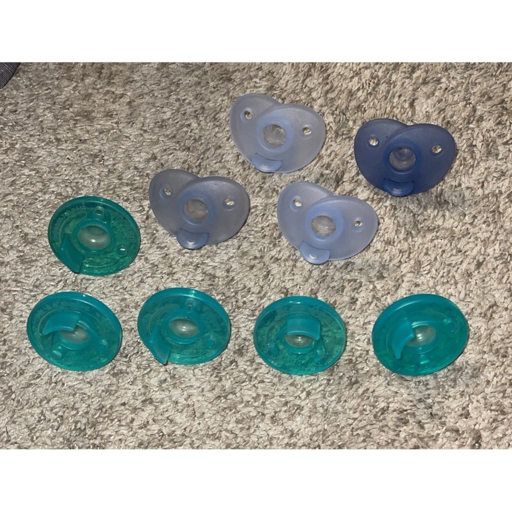 Pacifiers Lot Of 9- Sterilized, Barely Used - Avent Soothie